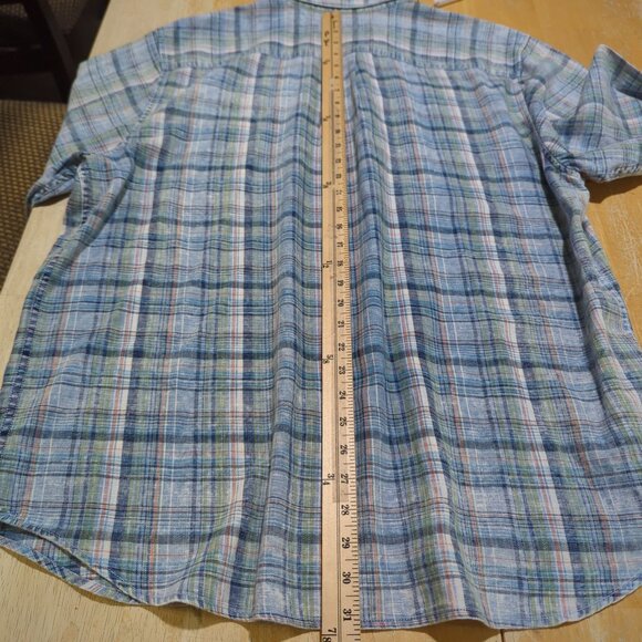 Tommy Bahama button down shirt Men's size XL blue plaid cotton - Picture 10 of 14